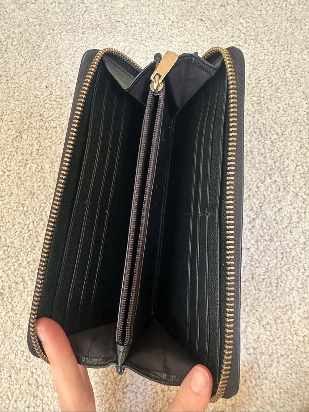 Black Embossed Logo Coach Wallet